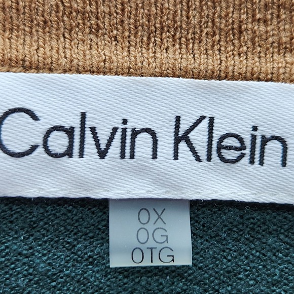 Calvin Klein Womens 0X Plus Sweater Crewneck Pullover Colorblock Casual Knit New - Picture 3 of 9